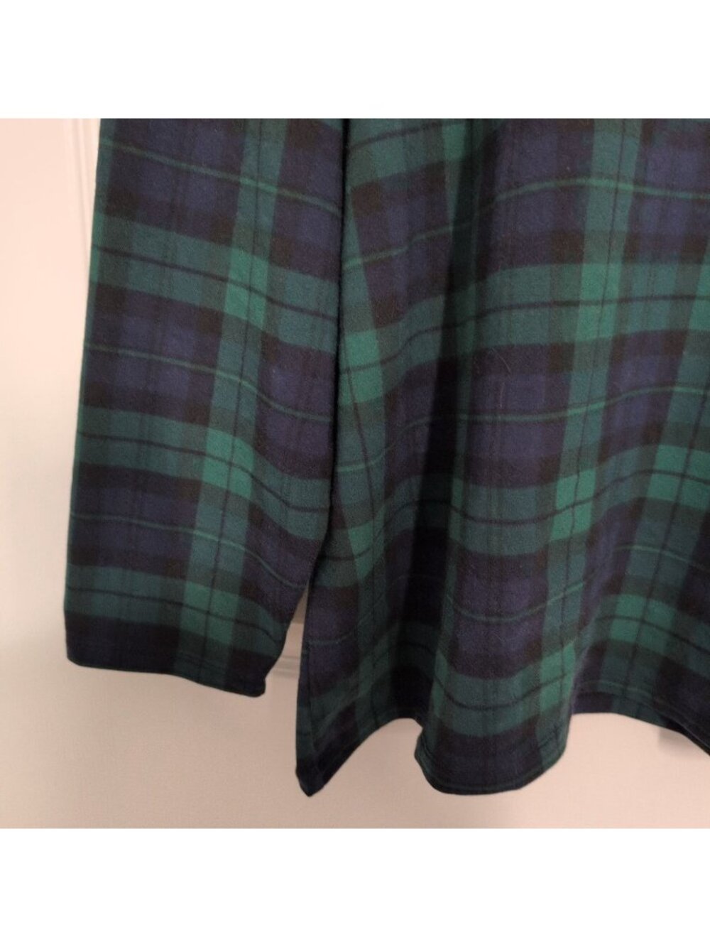 Talbots Blackwatch Plaid Tee Womens Plus Size 3X Green Blue Cotton Stretch Casua - Picture 3 of 6